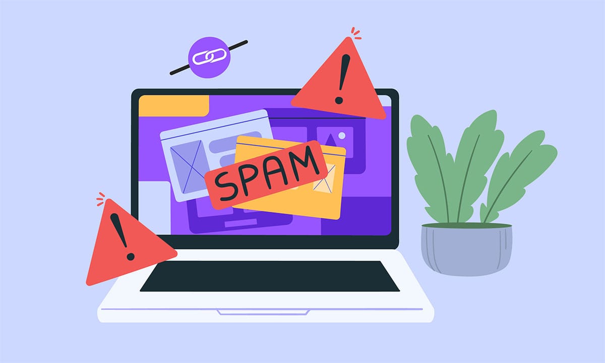 an illustration portraying spam on a website
