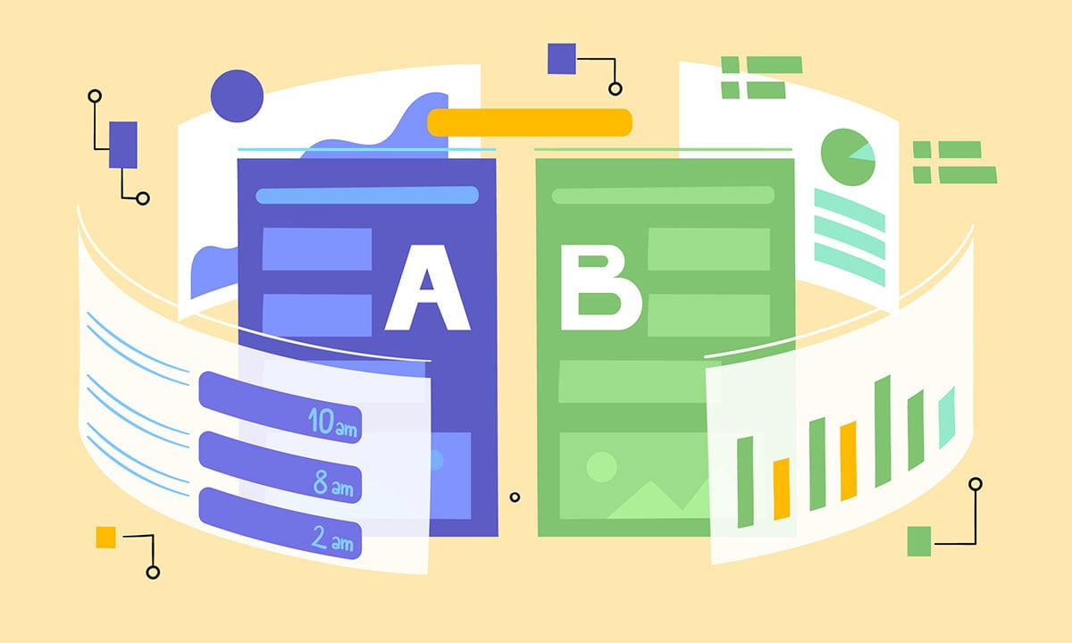 an illustration depicting an a/b email test